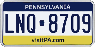 PA license plate LNQ8709