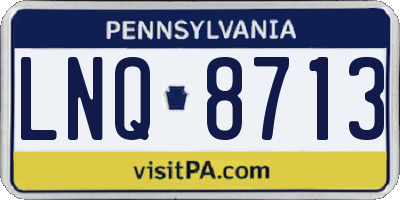 PA license plate LNQ8713