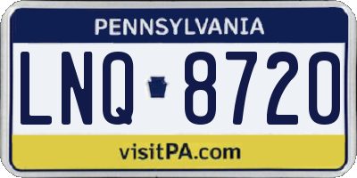 PA license plate LNQ8720