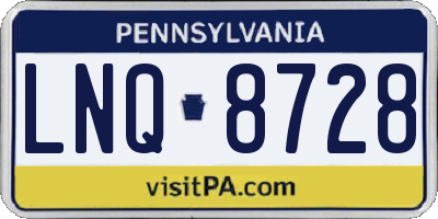 PA license plate LNQ8728