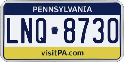 PA license plate LNQ8730