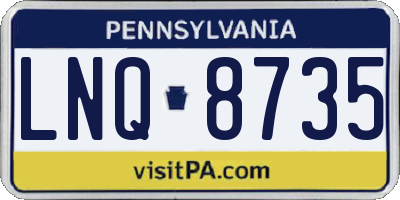 PA license plate LNQ8735