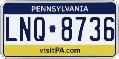 PA license plate LNQ8736
