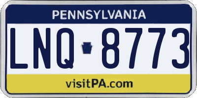 PA license plate LNQ8773