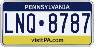 PA license plate LNQ8787