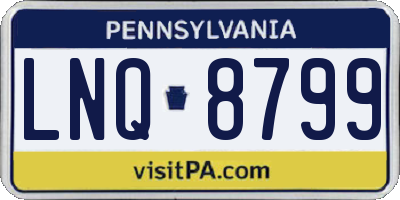 PA license plate LNQ8799