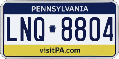 PA license plate LNQ8804