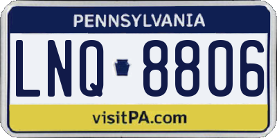 PA license plate LNQ8806