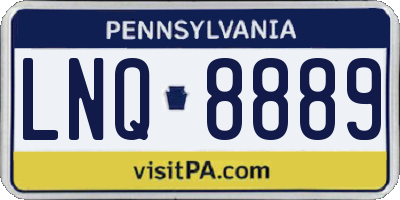 PA license plate LNQ8889