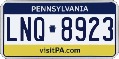 PA license plate LNQ8923