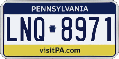 PA license plate LNQ8971