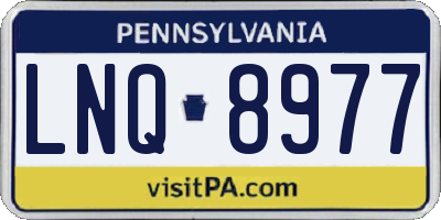 PA license plate LNQ8977
