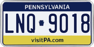 PA license plate LNQ9018