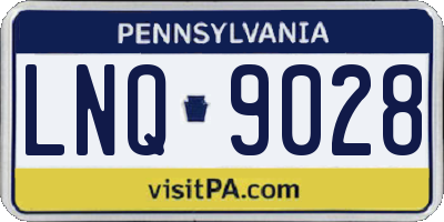 PA license plate LNQ9028
