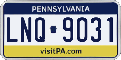 PA license plate LNQ9031