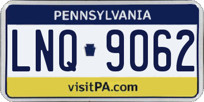 PA license plate LNQ9062