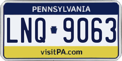 PA license plate LNQ9063