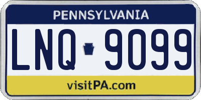 PA license plate LNQ9099