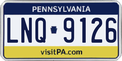 PA license plate LNQ9126