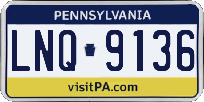 PA license plate LNQ9136