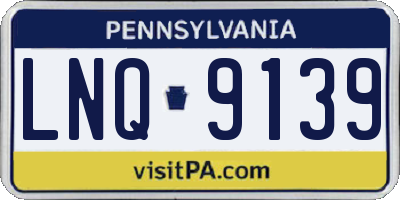 PA license plate LNQ9139