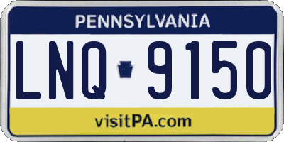 PA license plate LNQ9150
