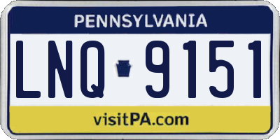 PA license plate LNQ9151