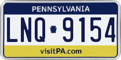 PA license plate LNQ9154