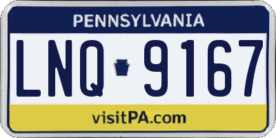 PA license plate LNQ9167
