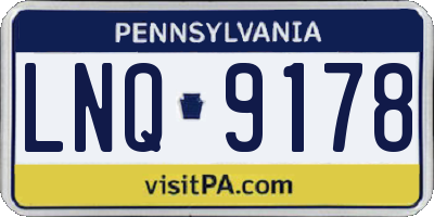 PA license plate LNQ9178