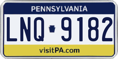 PA license plate LNQ9182