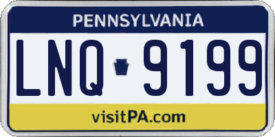 PA license plate LNQ9199