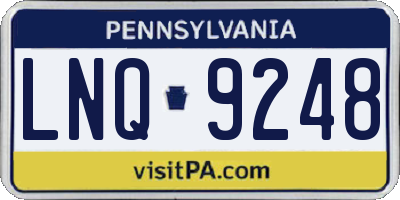 PA license plate LNQ9248