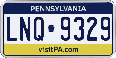 PA license plate LNQ9329