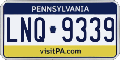 PA license plate LNQ9339