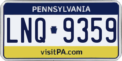 PA license plate LNQ9359
