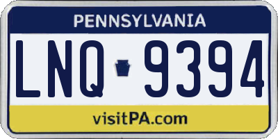PA license plate LNQ9394