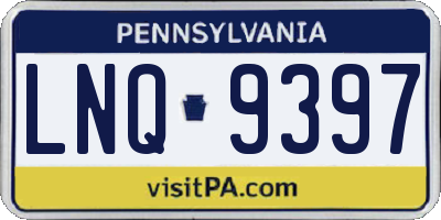 PA license plate LNQ9397