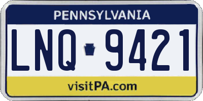 PA license plate LNQ9421