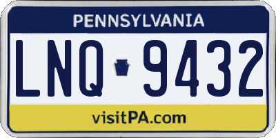 PA license plate LNQ9432