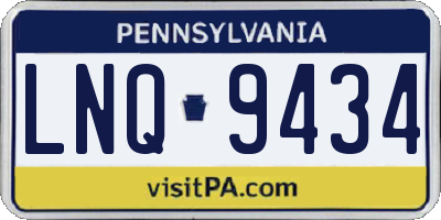 PA license plate LNQ9434