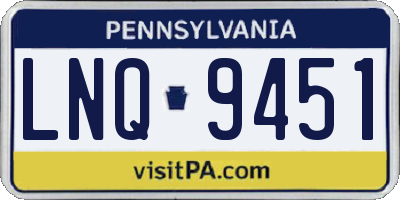 PA license plate LNQ9451