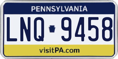 PA license plate LNQ9458