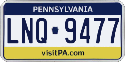 PA license plate LNQ9477