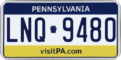 PA license plate LNQ9480