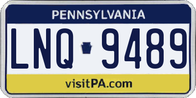 PA license plate LNQ9489
