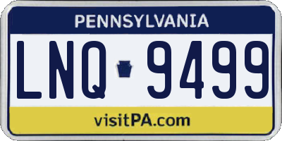 PA license plate LNQ9499