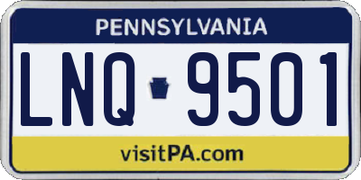 PA license plate LNQ9501