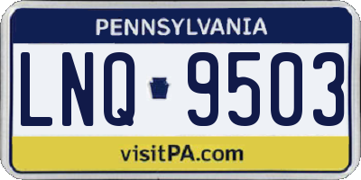 PA license plate LNQ9503