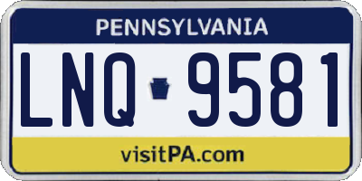 PA license plate LNQ9581